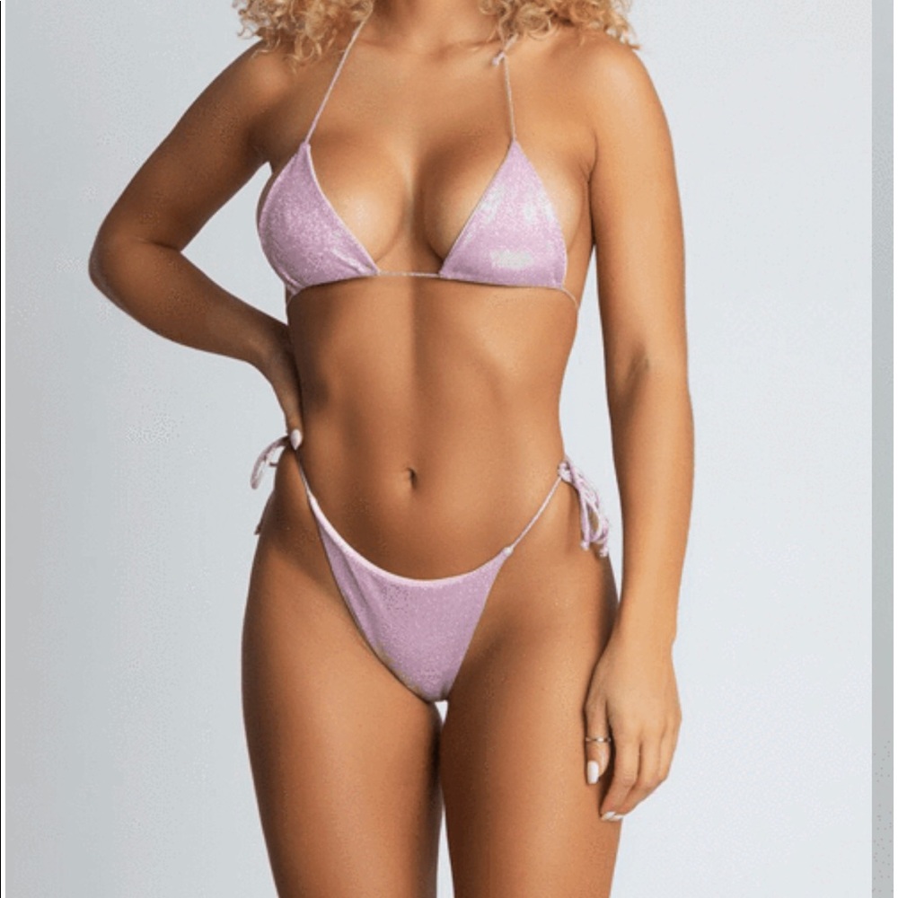 Metallic pink meshki bikini! NWOT
